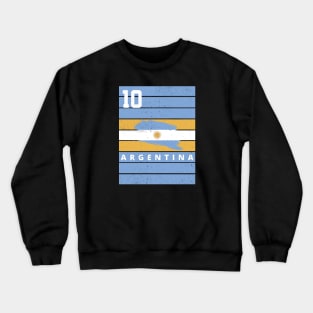 Argentina Soccer Football Champions Distressed Flag Crewneck Sweatshirt